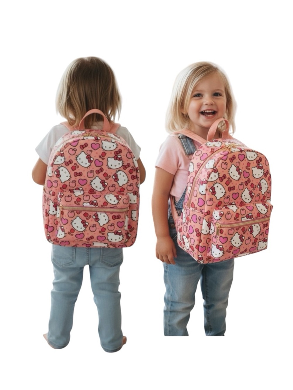Sanrio Pink Hello Kitty Heart Pattern Kids Backpack